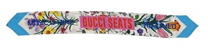 グッチ スカーフ ロゴ花柄 100周年 ネックボウ シルク 100％ ＧＵＣＣＩ レディース リボンスカーフ ヘアバンド  【中古】0314g1167