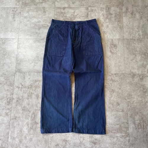 50-60s フランス軍 フレンチワーク コットン ブルー パンツ W31