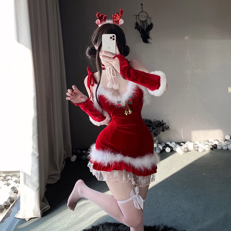 【5点セット】クリスマス 大人可愛い セクシー サンタ服 魅惑 コスチューム JC2-DML64