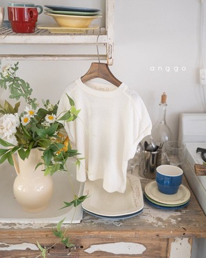 【anggo】クリーミーTシャツ クリーム 80〜120cm  240710