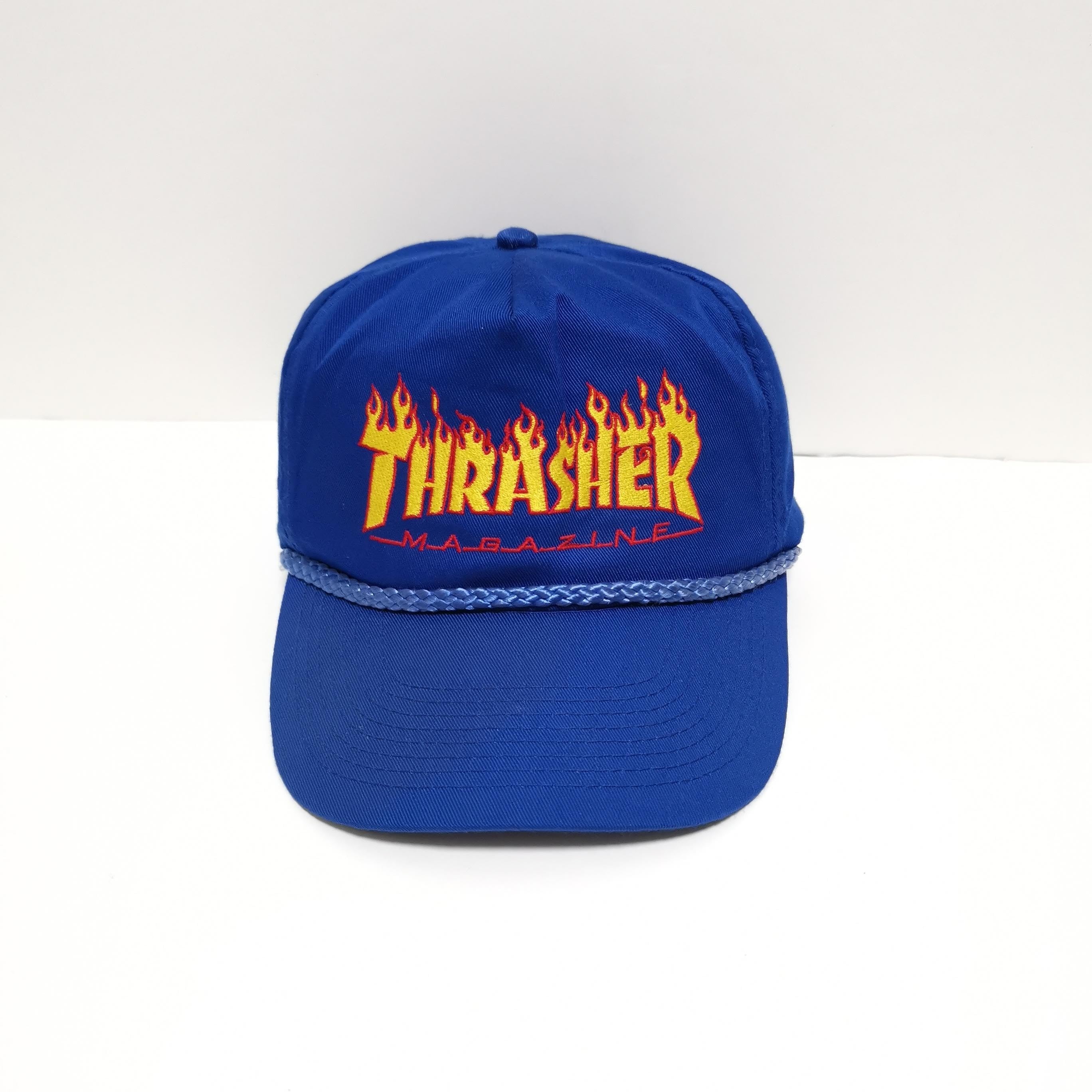 s スラッシャー THRASHER キャップ FLAME CAP USA 青