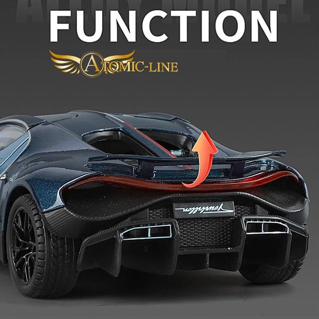 ブガッティ トゥールビヨン 1/24 ミニカー 全6色 ライト点灯 エンジンサウンド 合金モデル 模型 ジオラマ