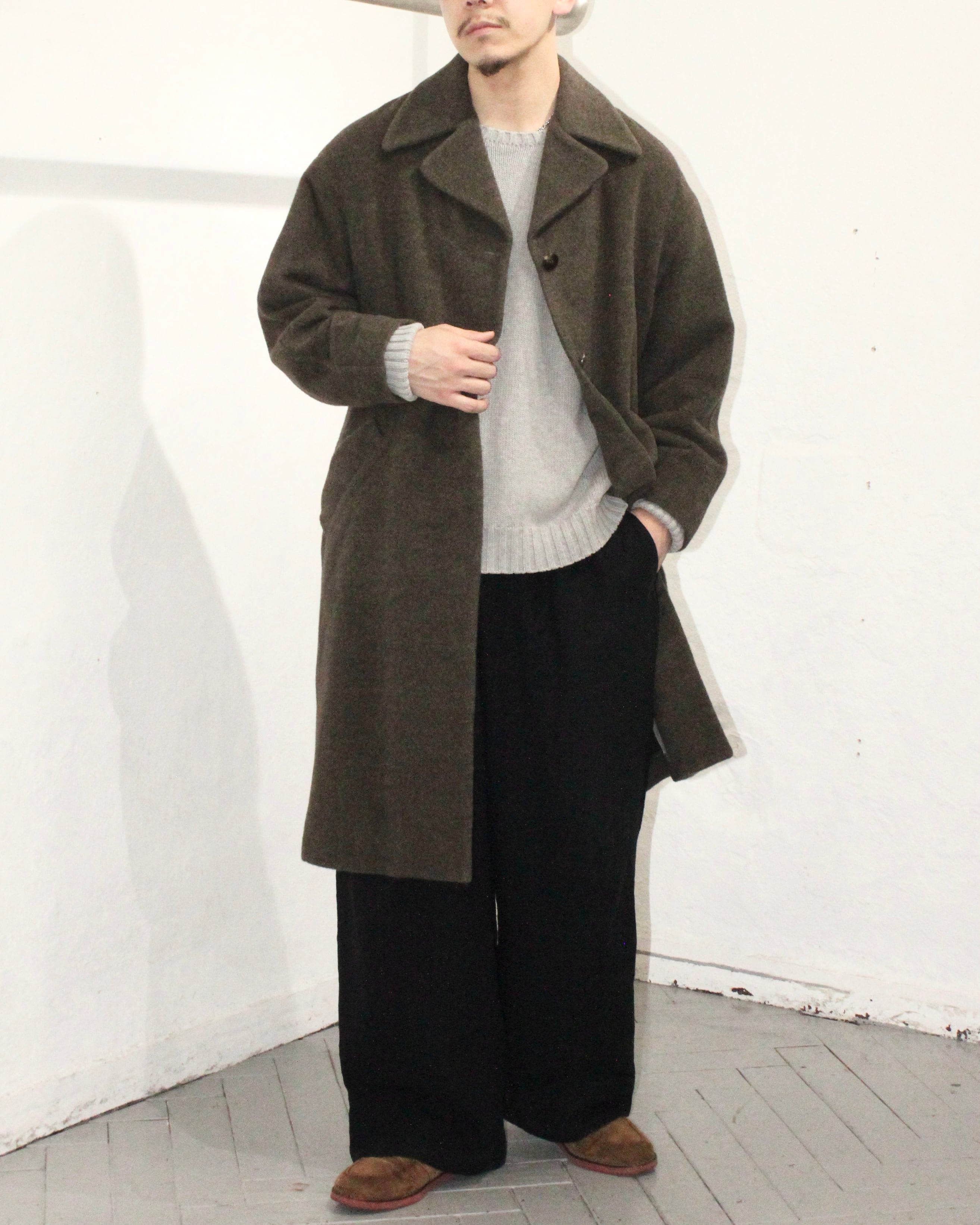 ~90s Salvatore Ferragamo Alpaca×Wool Long Coat ITAlY製