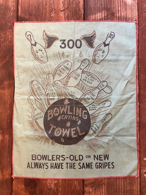 BOWLING CRYING TOWEL(green)／ボーリングタオル USA 70's ビンテージ