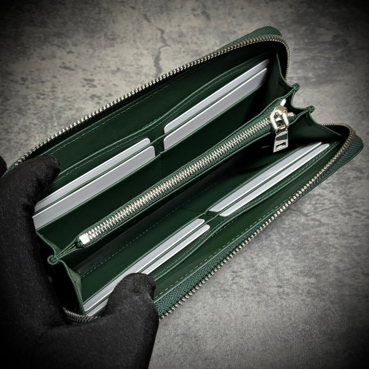 クロコダイル メンズ財布 長財布 ワニ革 ラウンドファスナー 一枚革