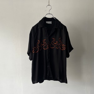 -de ville- fire embroidery satin shirts