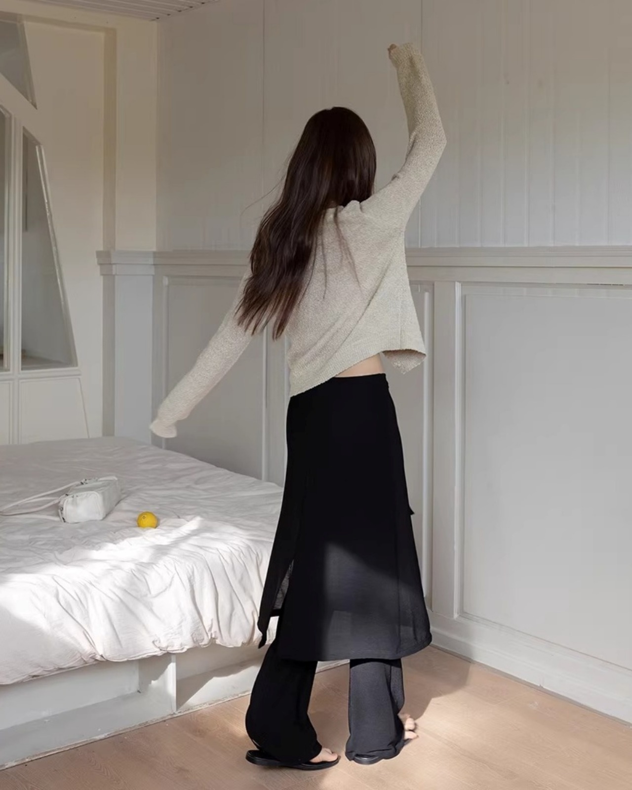 V-Neck long sleeve short knit Cardigan L0166