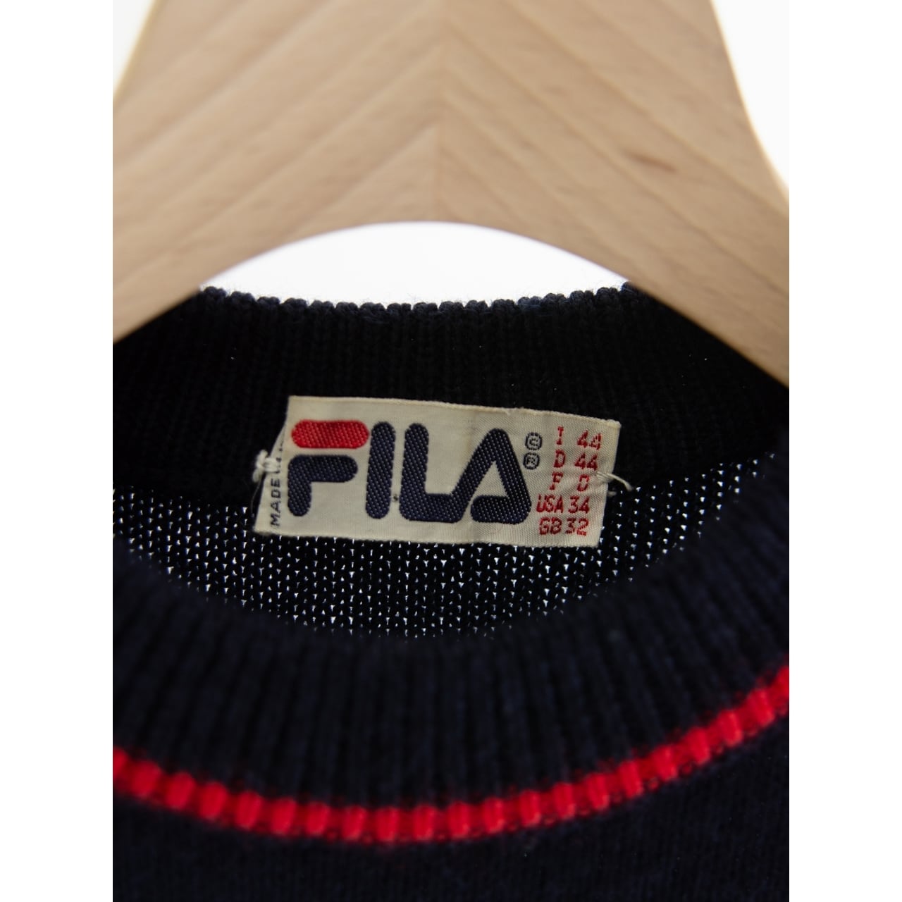 【FILA】Made in Italy 70-80's 100% Wool Pullover Sweater（フィラ イタリア製 プルオーバーウールセーター クルーネックニット）