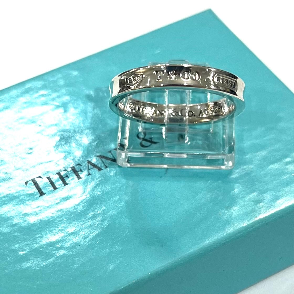 【Tiffany&Co.】925 silver リング　指輪メンズレディース TIFFANY&CO】 【20.5号 】2837 細T&CO ナローシルバー925ヴィンテージ