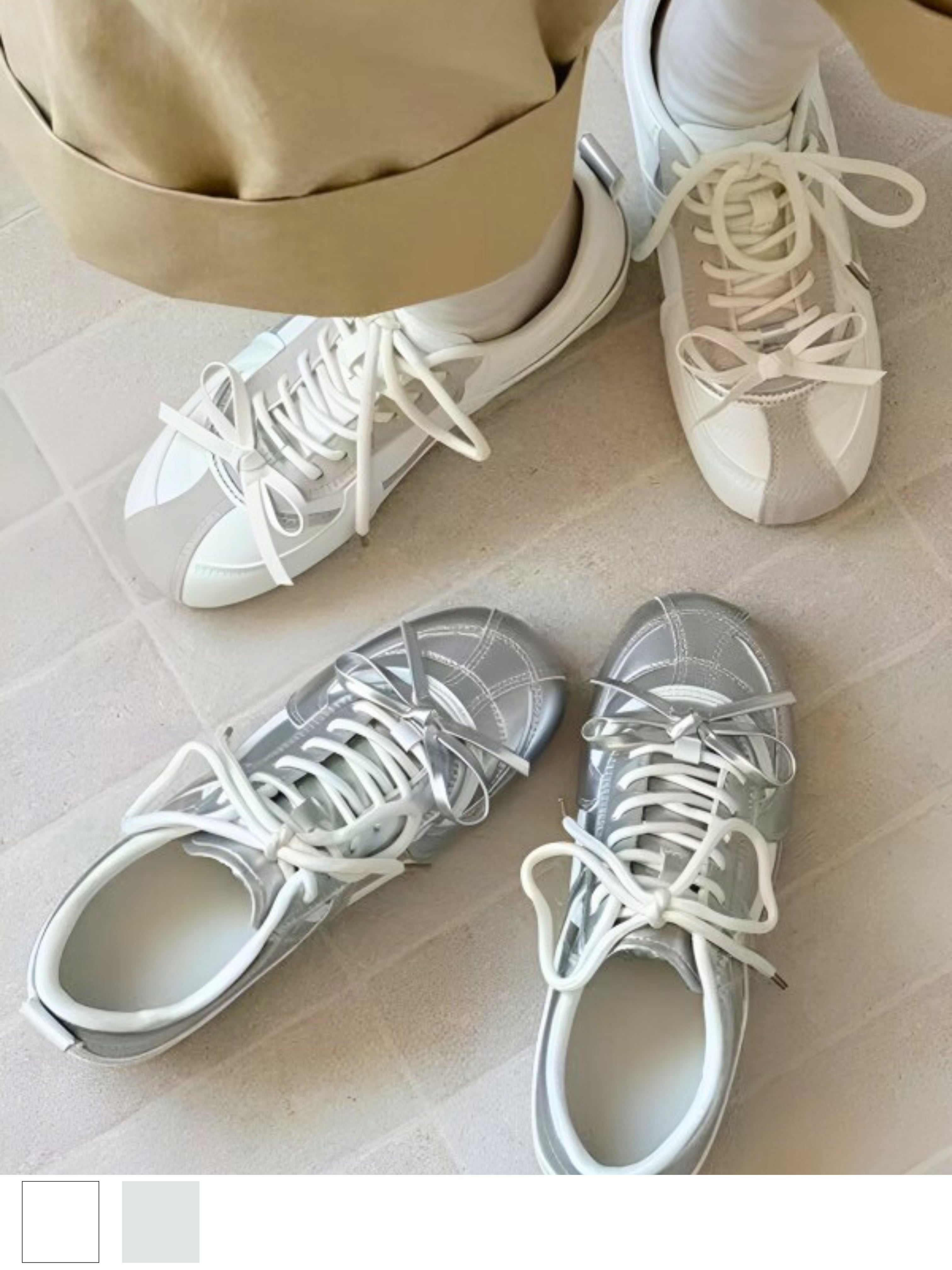 2colorsレースアップリボンスニーカー