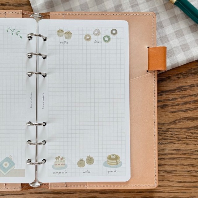 バイブルサイズ『3時のおやつの時間です♪』方眼メモリフィル