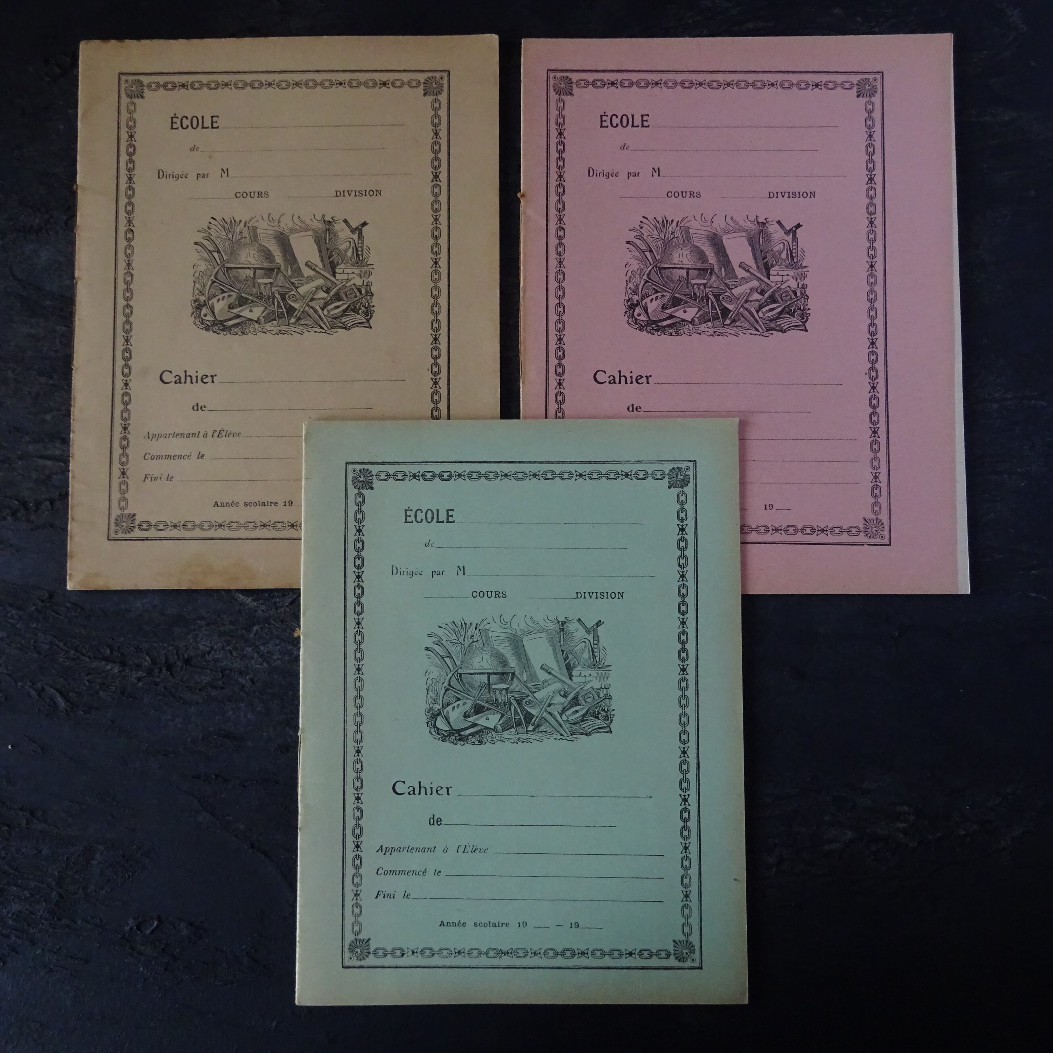 Cahier scolaire ancien