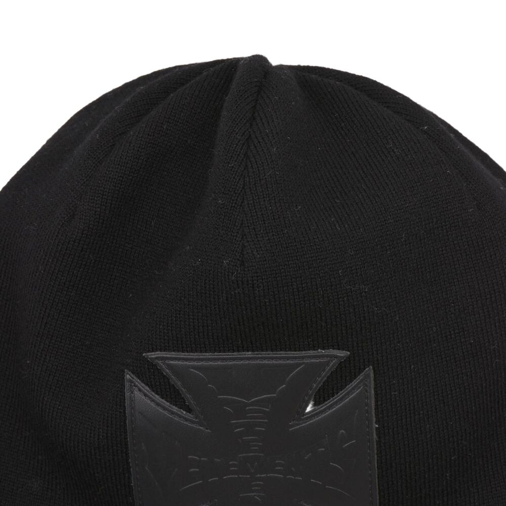 VETEMENTS】LEATHER BIKER CROSS LOGO BEANIE | AYIN