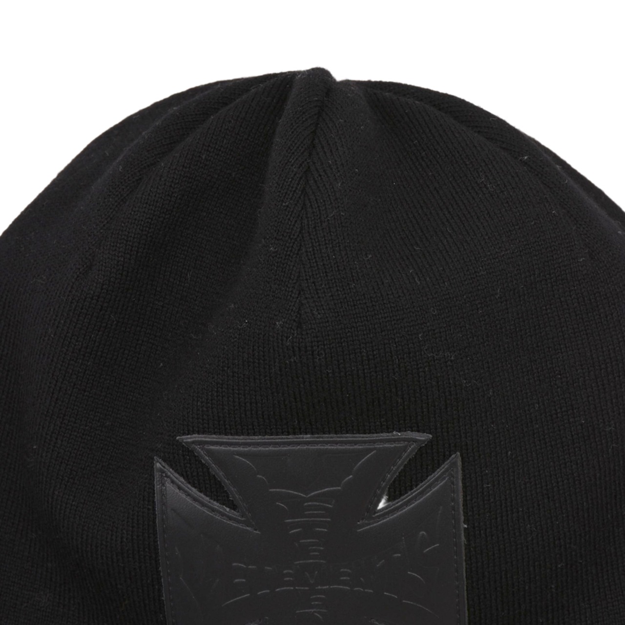 【VETEMENTS】LEATHER BIKER CROSS LOGO BEANIE - 4