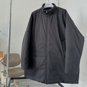 チャコールグレービッグキルトジャケットコート　1053