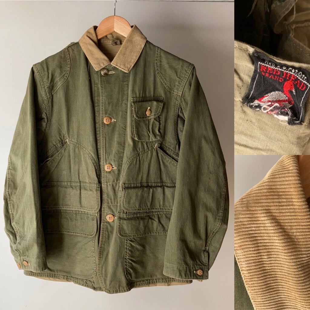 1940's RED HEAD 襟コーデュロイ ハンティングジャケット 1940's RED HEAD 襟コーデュロイ ハンティングジャケット
