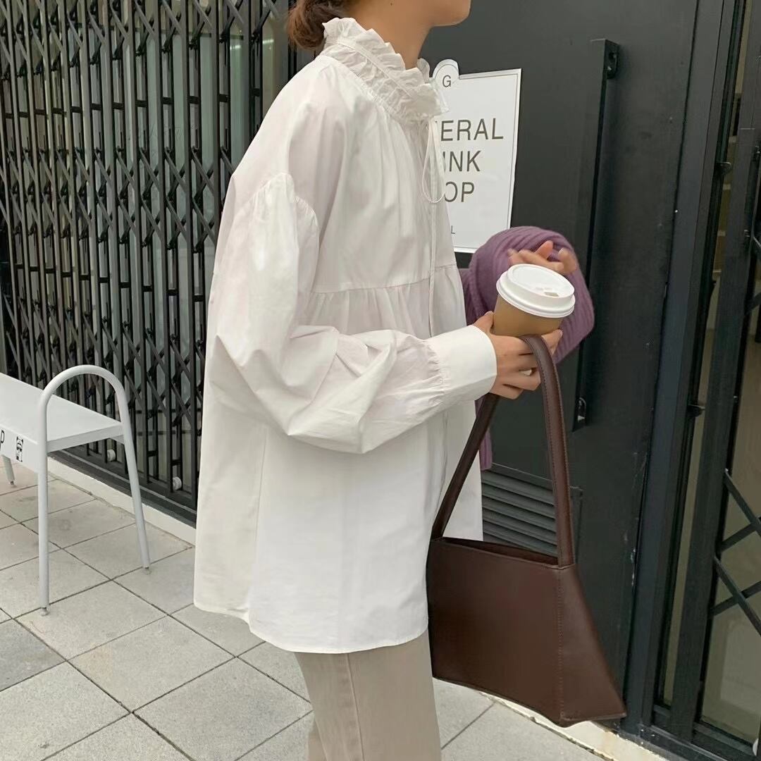 フリルネック スモックブラウス　AJ2205-1132