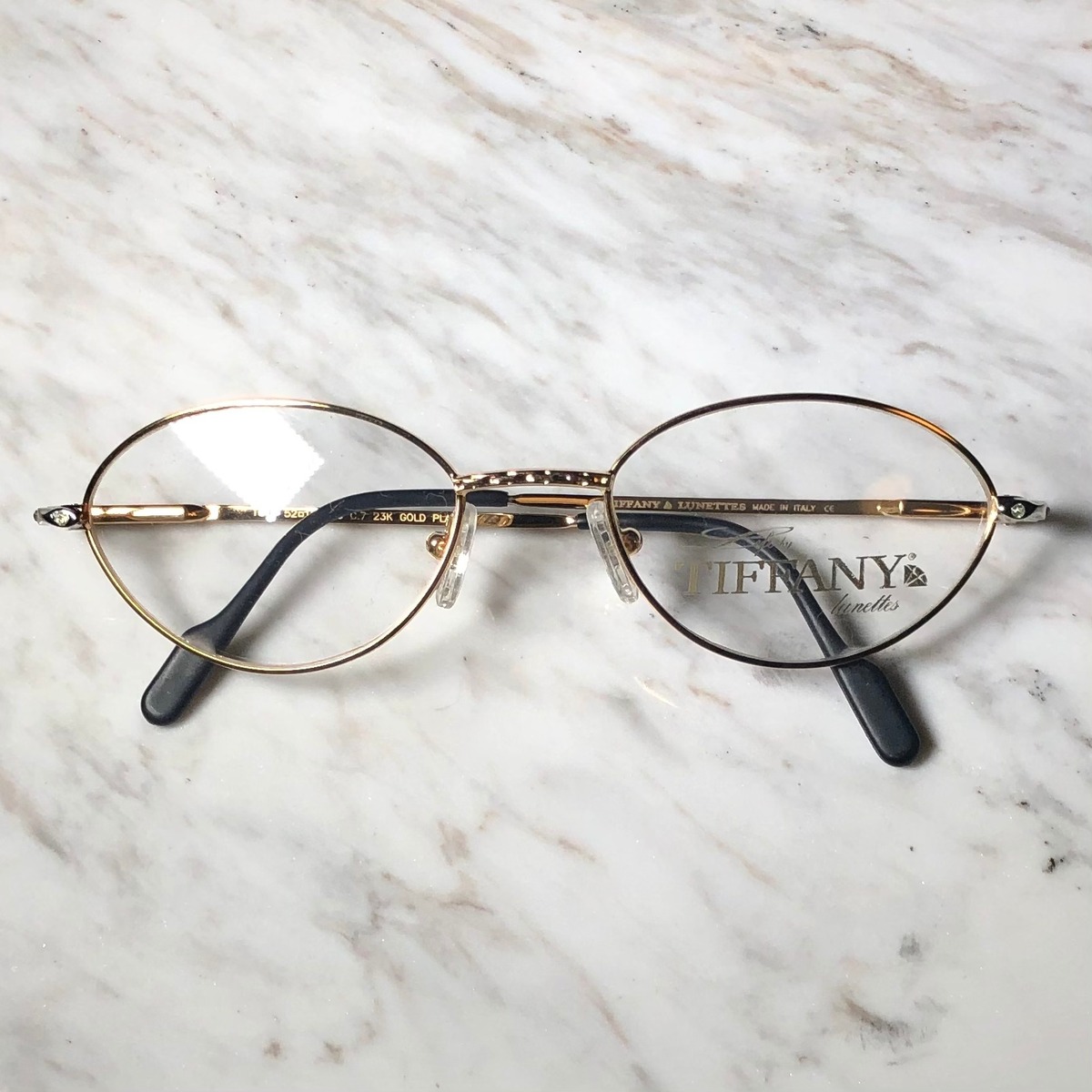 vintage TIFFANY LUNETTES 23k gold plated glasses 