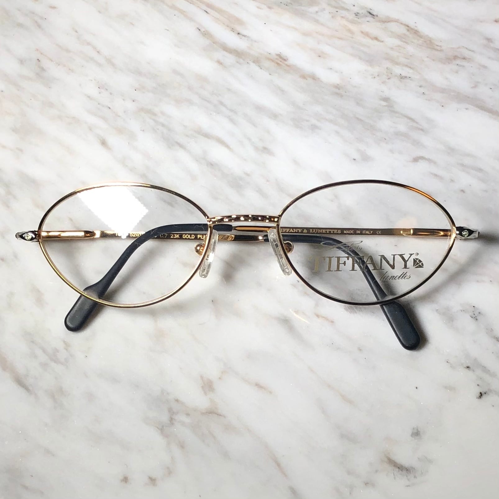vintage TIFFANY LUNETTES 23k gold plated glasses "T611" | NOIR ONLINE