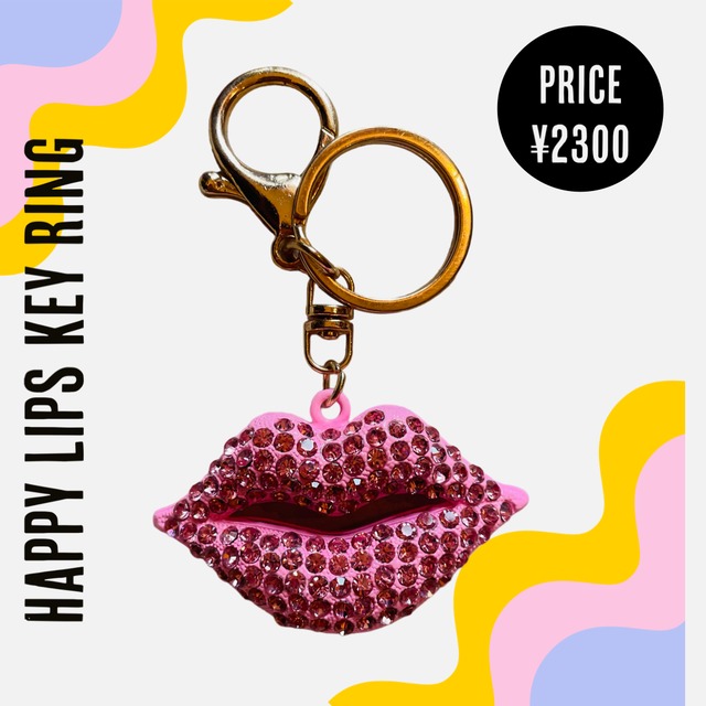 Happy lips key ring-sweet pink