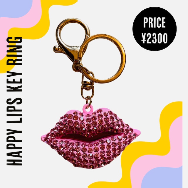 Happy lips key ring-sweet pink