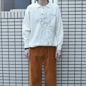 painted design acryl knit polo