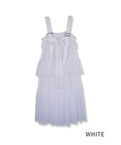 ボリュームフリルチュールシアードレス (WHITE)　CQ-48111