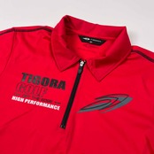 TIGORA ティゴラ ハーフジップ 半袖 ドライ ポロシャツ サイズ S /ゴルフ/スポーツ/レッド