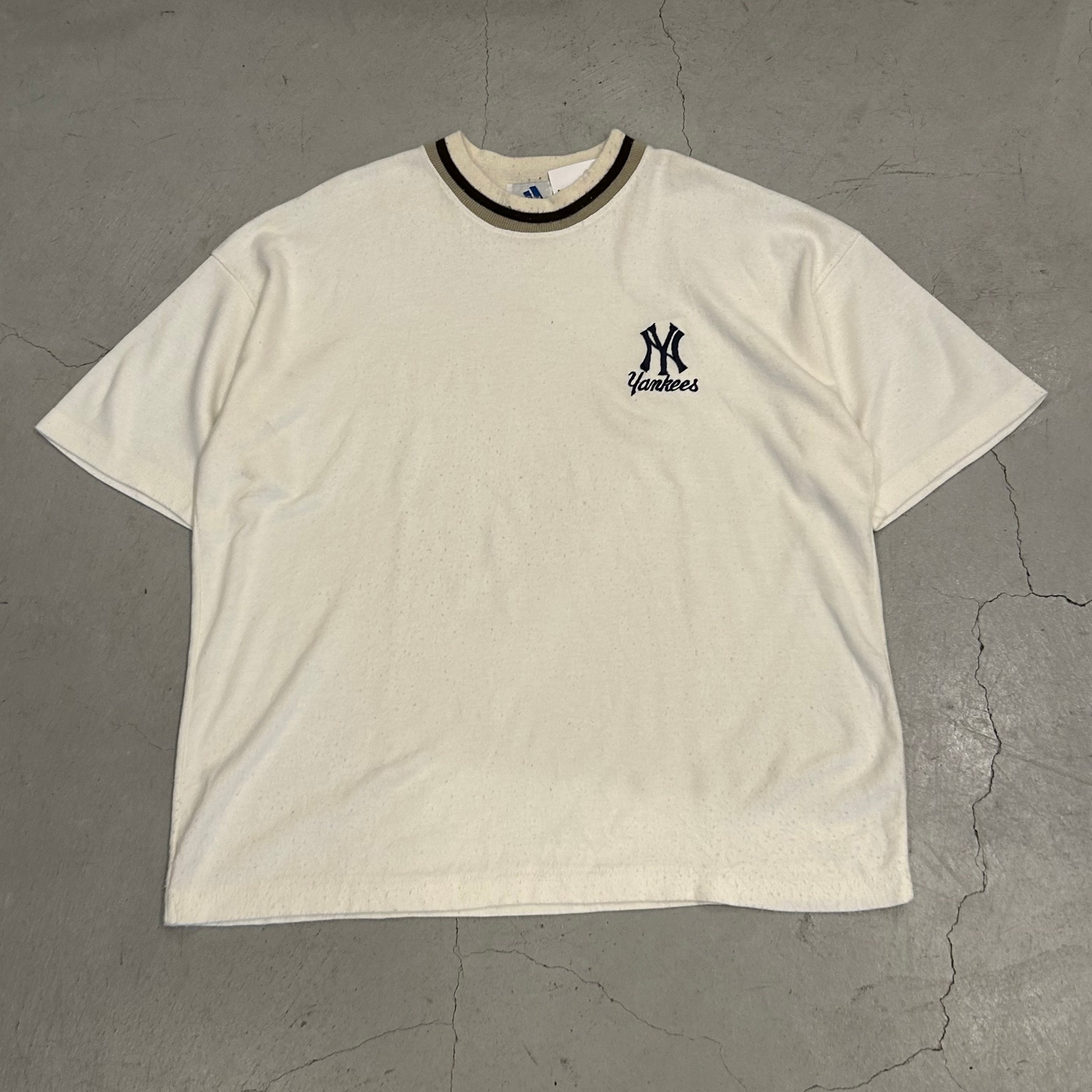 90s adidas “NewYork Yankees” S/S cotton × polyester shirt【高円寺店】