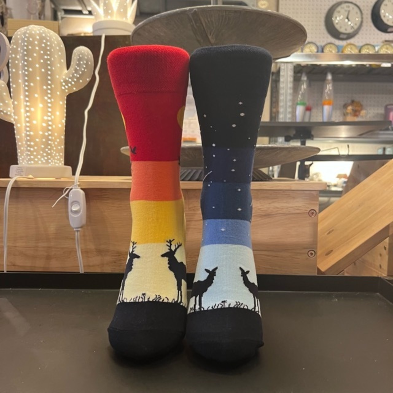 TOPANGA SOCKS Lady's　Sunset night view asymmetry socks 　夕焼け　夜景　アシンメトリーソックス　　靴下