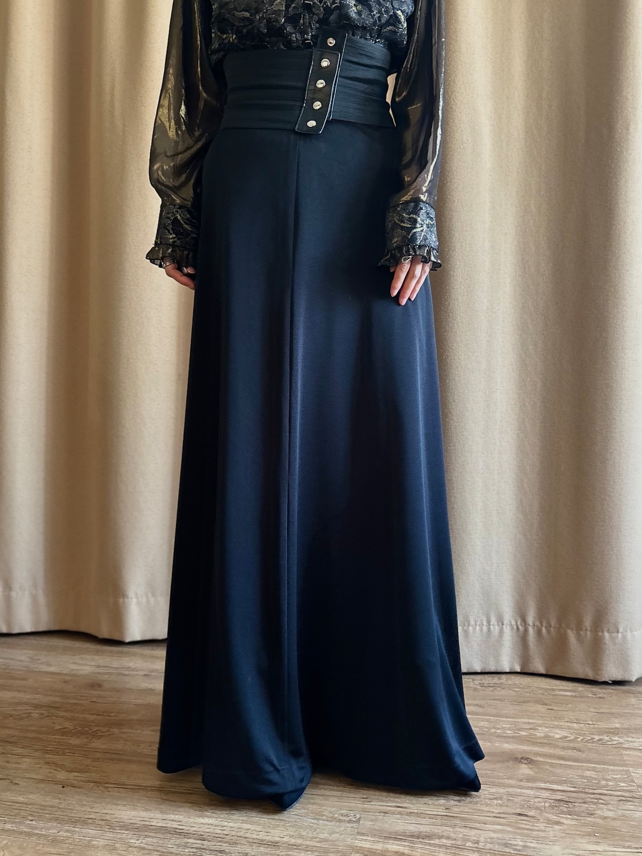 mode black maxi skirt-5149-2