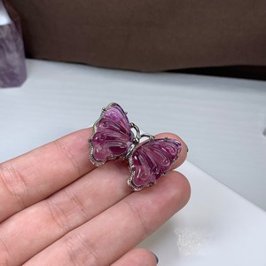 5.フローライト蝶々・横貫通穴☆パーツ