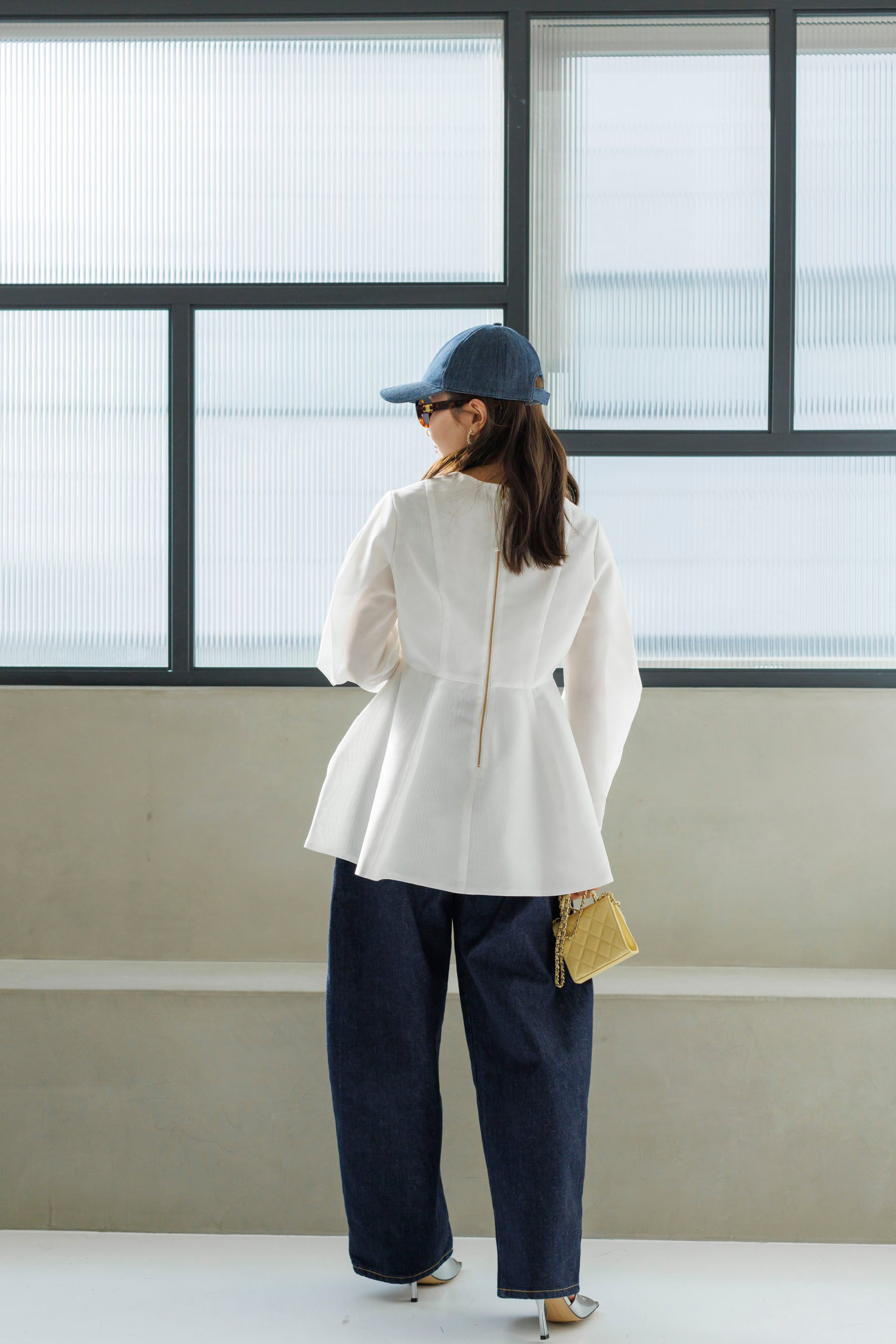 Spun Organdy Peplum Blouse | Bluelea