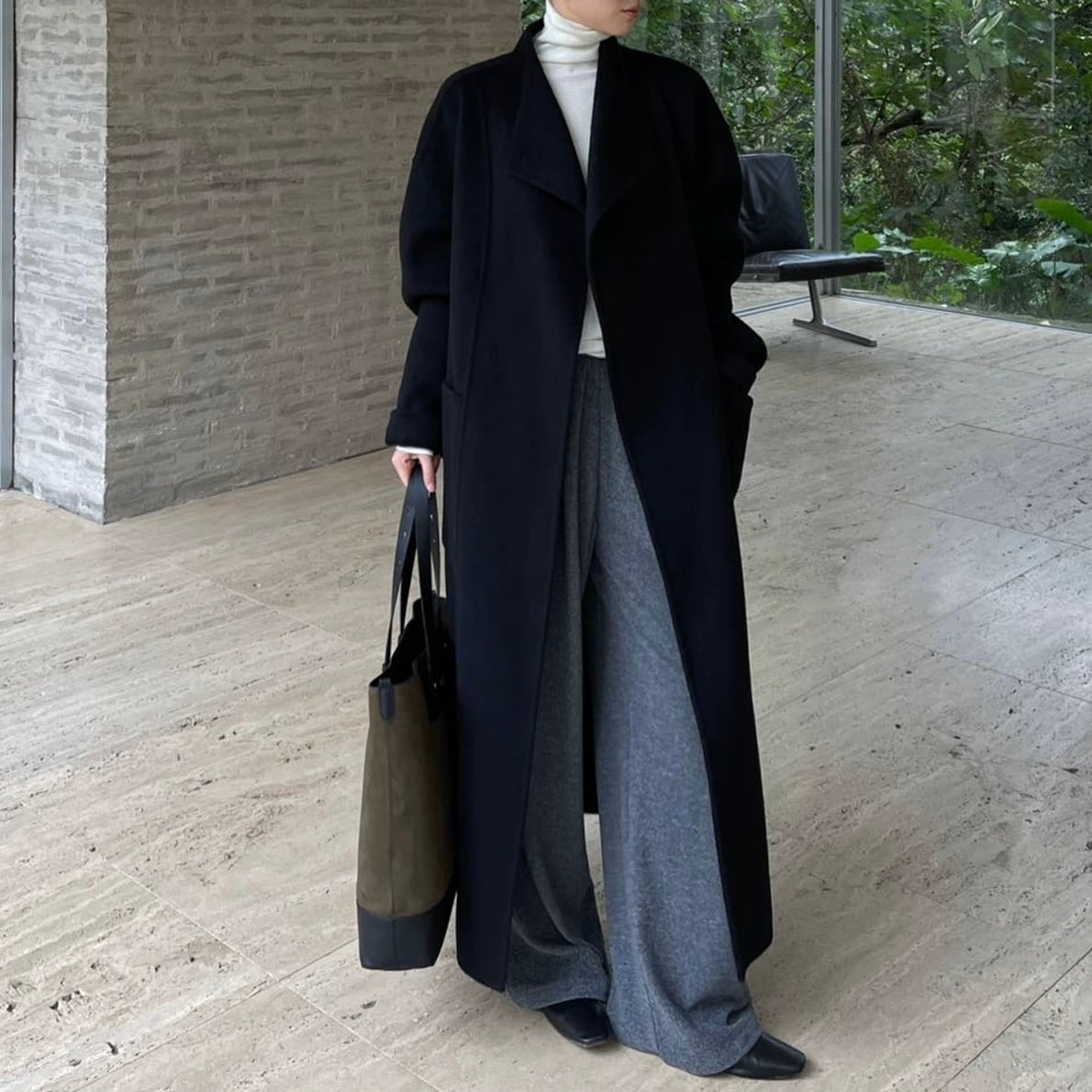 ウール90% オーバーサイズ コート YH9748