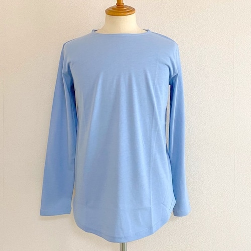 Long Length Crew Neck Cut & Sewn　Blue