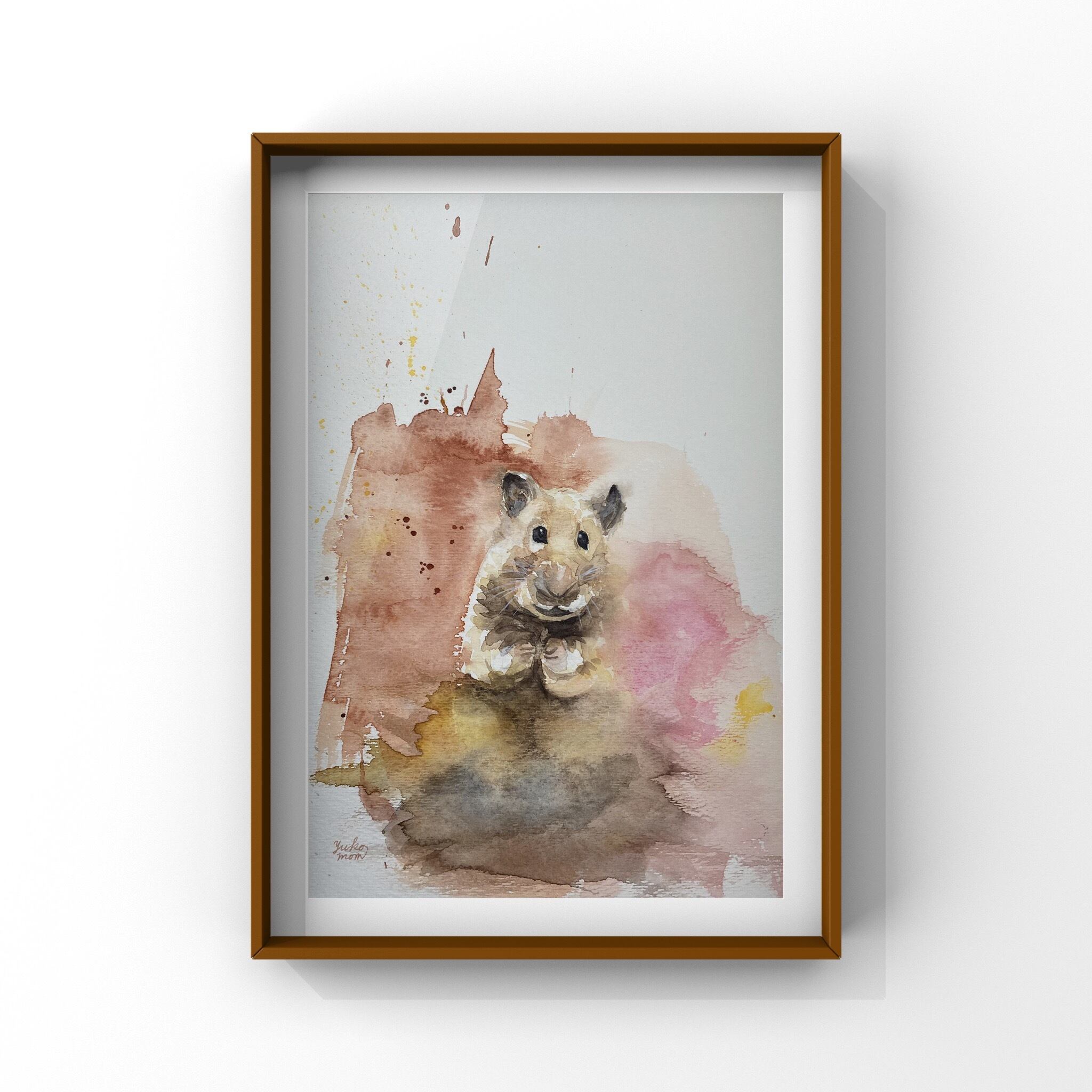 D001 キンクマハムスター | Arts Yuko-水彩画・動物アートショップ