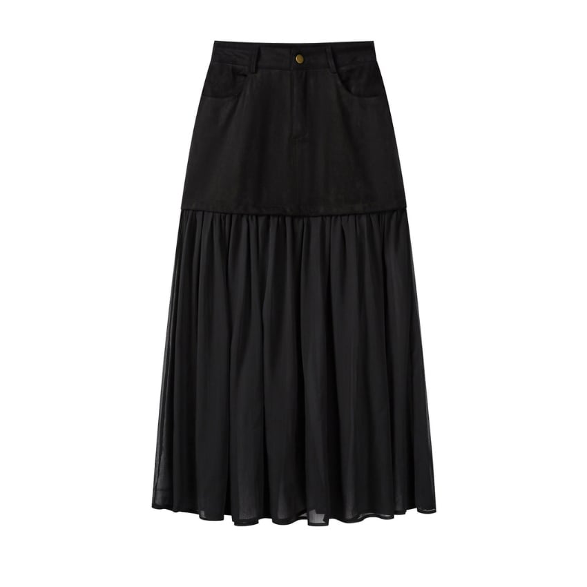panel-design long skirt　J00431