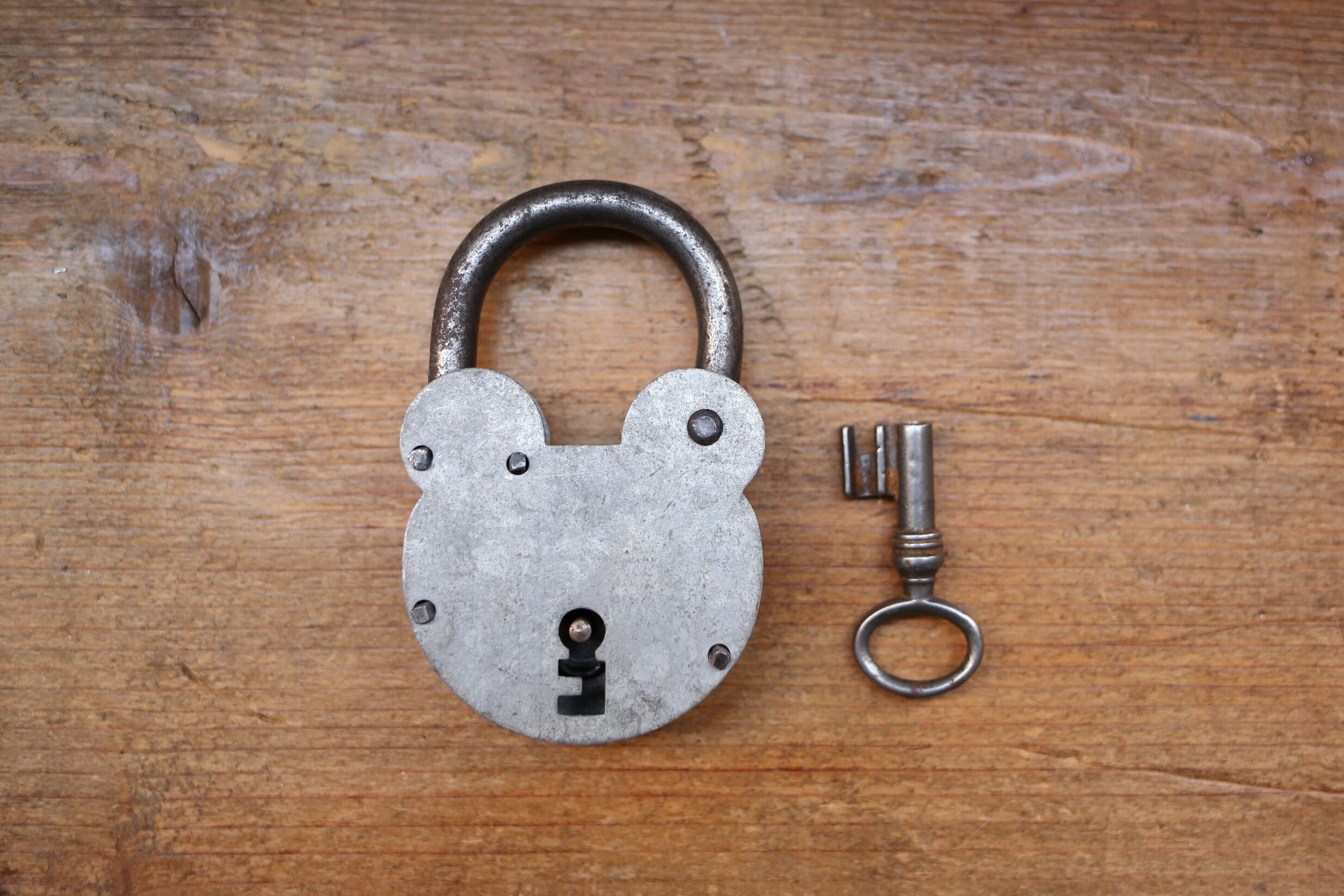 フランス アンティーク ヴィンテージ クマ型 南京錠 パドロック（中