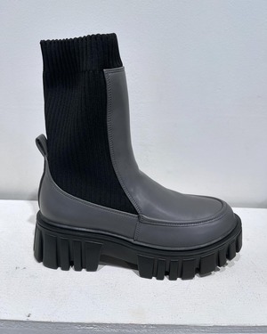 リベロ　libero　ニット×エコレザー サイドゴアブーツ