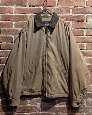 【Caka act3】“DOCKERS” Leather Collar Vintage Loose Zip Up Jacket