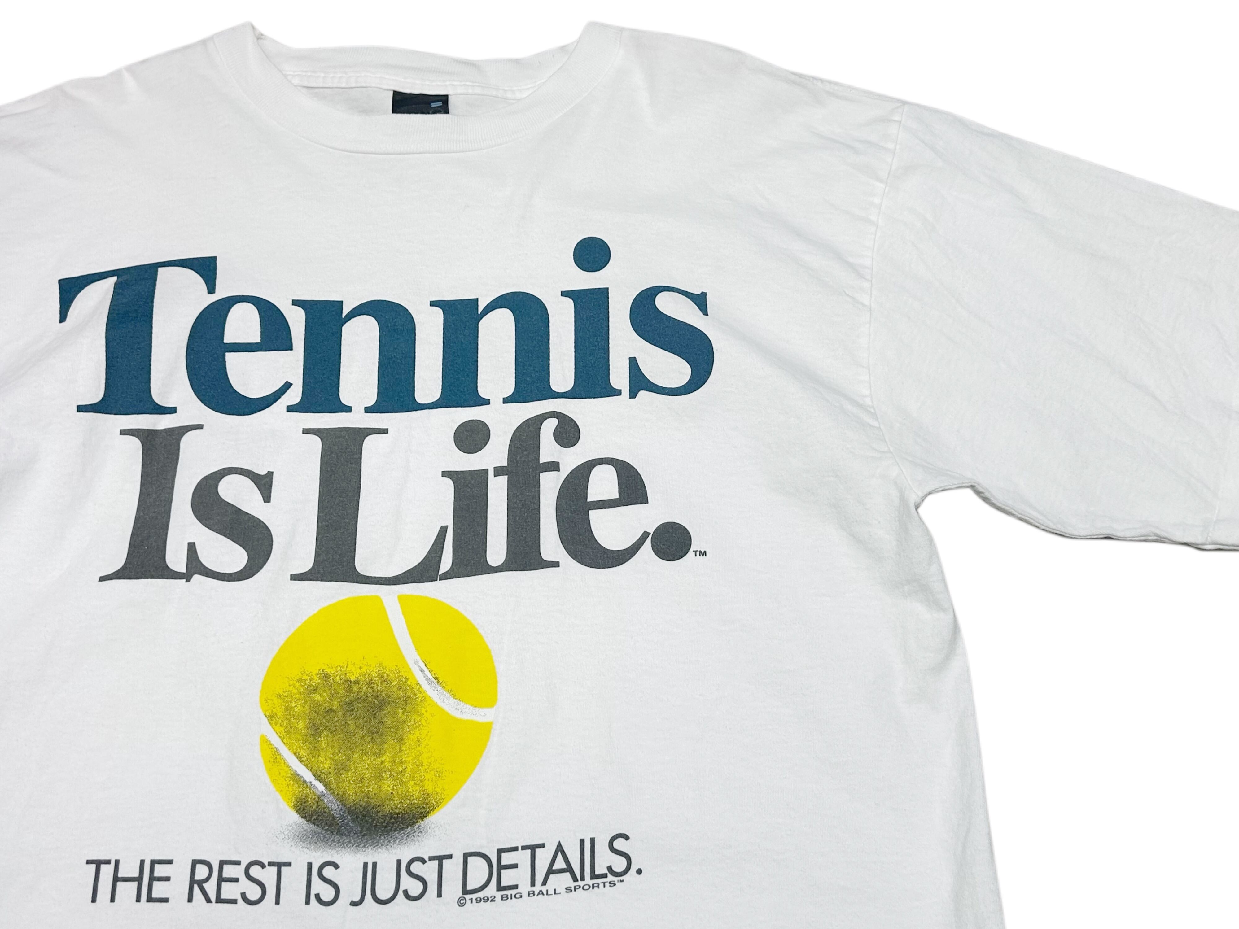 90s BIG BALL SPORTS Tennis Is Life 1992 テニス Tシャツ【XL