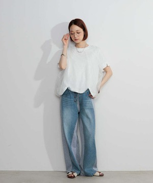 2605147 オーバーチュールスカラップTシャツ white
