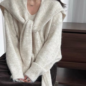 V-neck lazy and loose shawl knitting shirt(SN229)