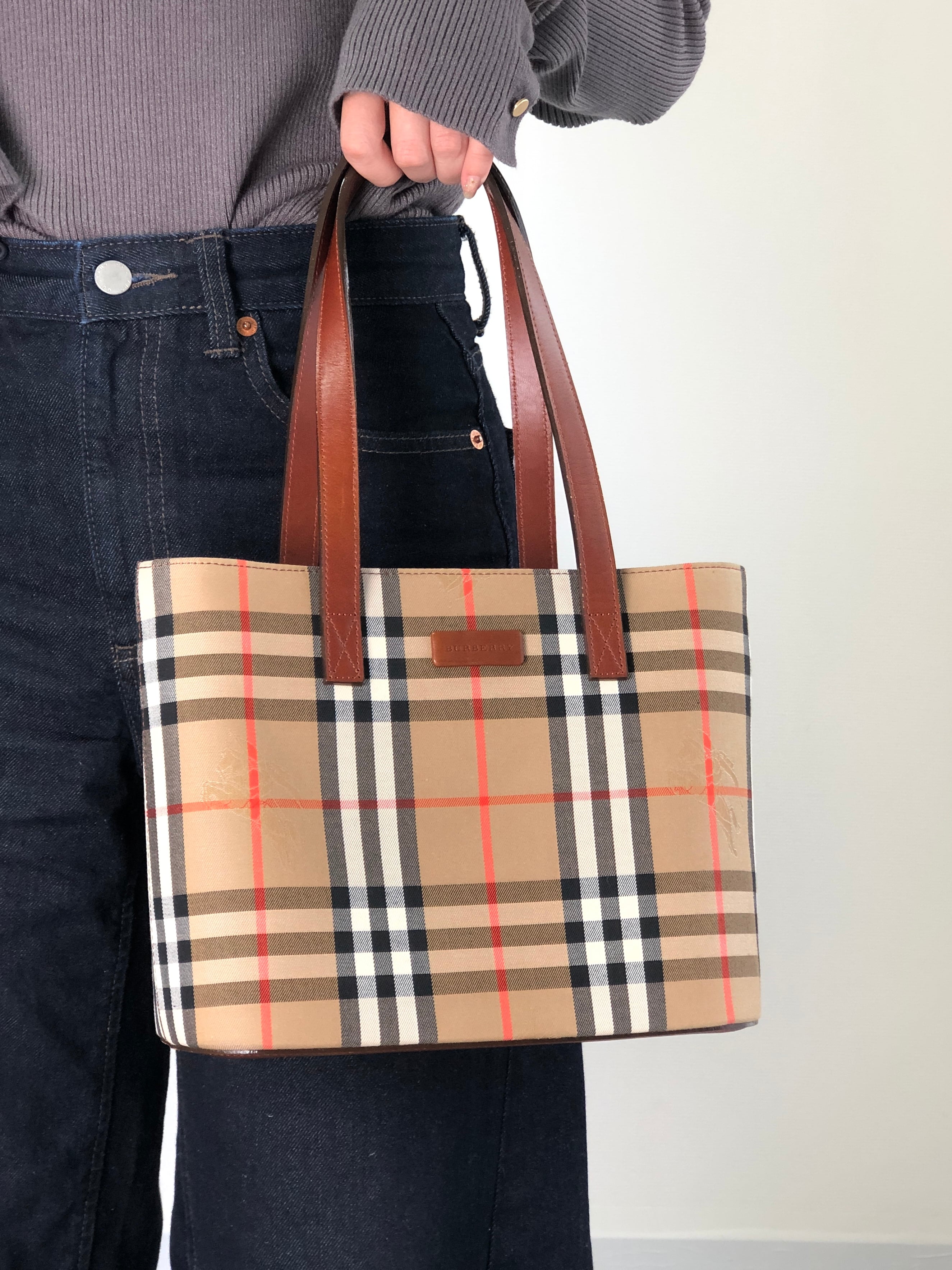 BURBERRY バーバリー ノヴァチェック トートバッグ ベージュ キャンバス vintage ヴィンテージ オールド bc7gmg