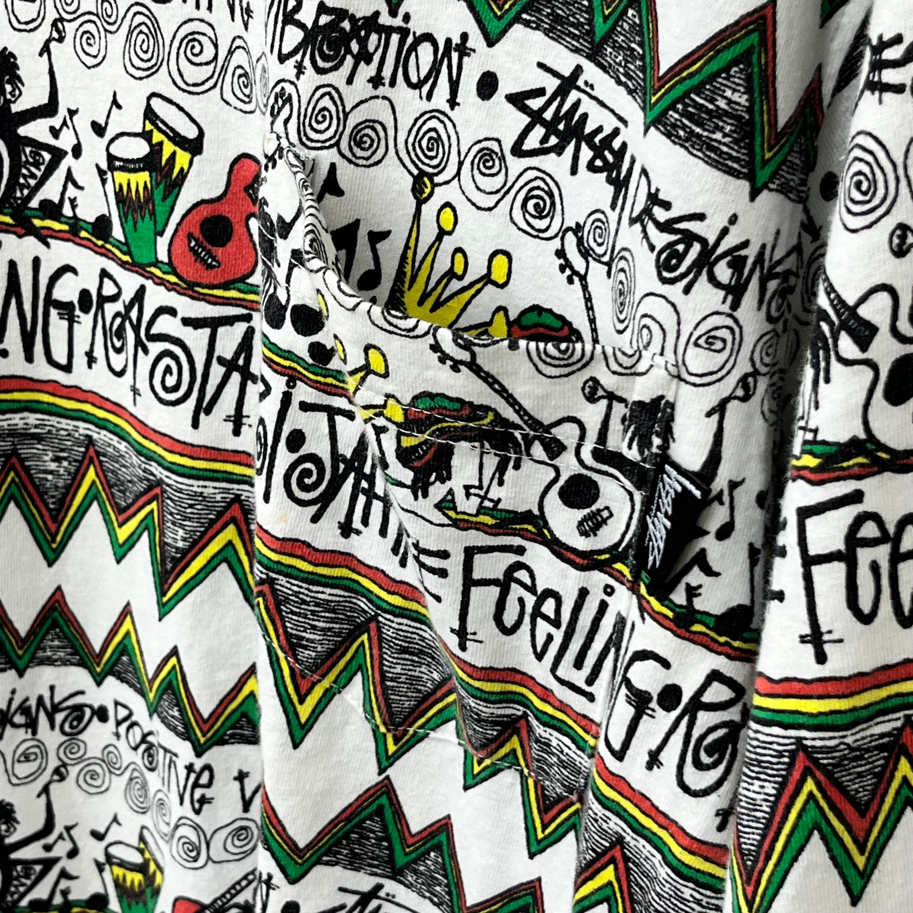 80s SUTSSY MULUH BORDER PATTERN T-SHIRT 80年代 ストゥーシー マルチ
