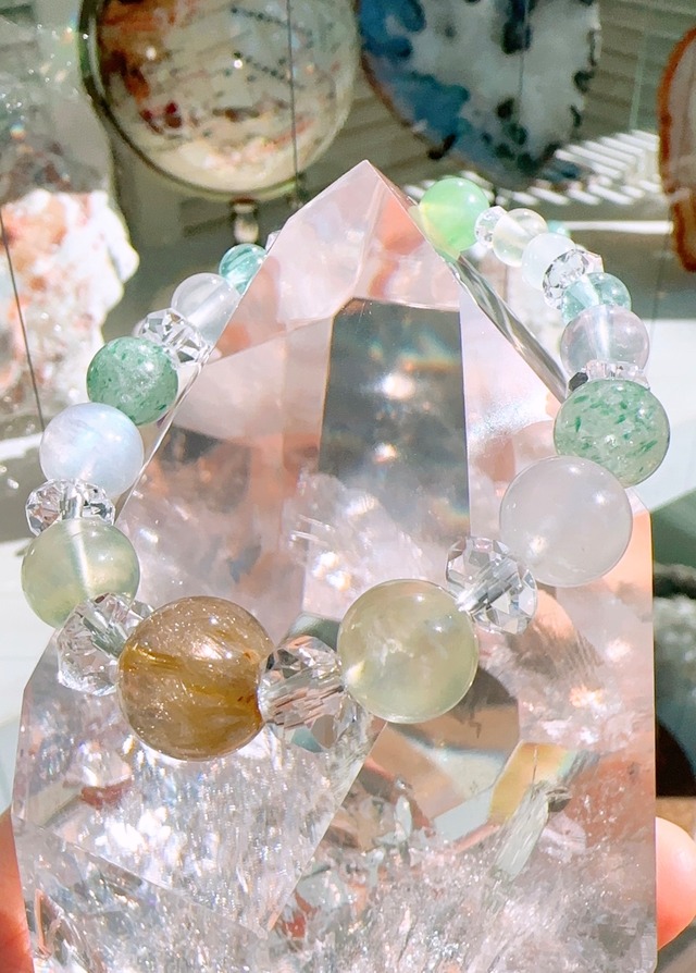 太陽の光と新緑の芽吹き✨ジェムシリカのプロミスブレスレット