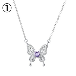 かわいい キラキラ 蝶々 高級感 レディース ネックレス