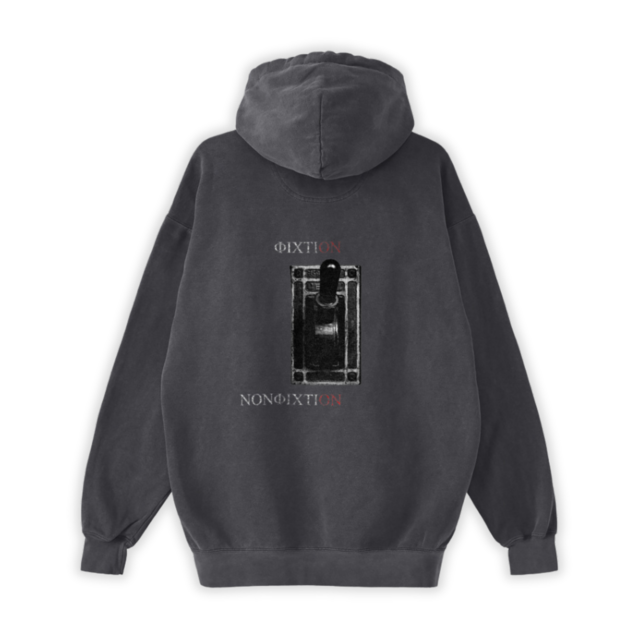 Dual Reality　Garment dye Hoodie Black [T0031]