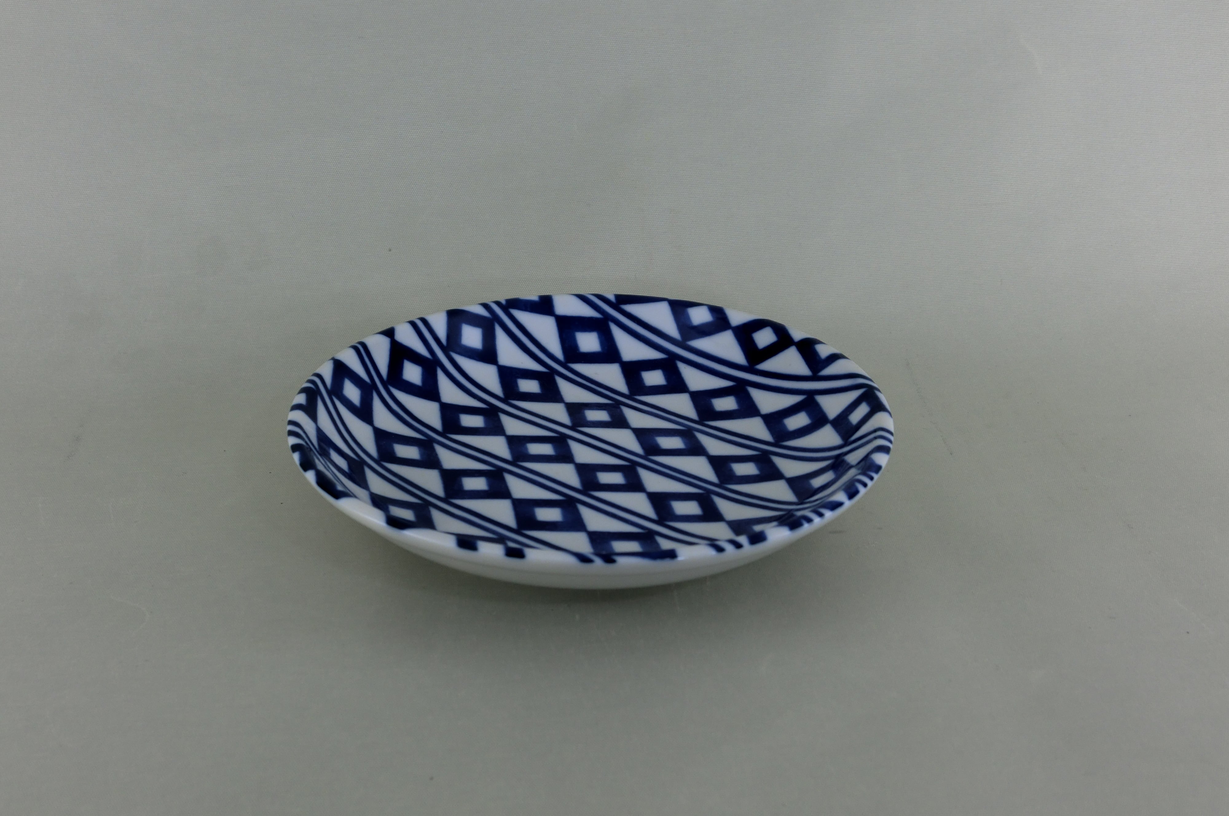 藍小紋伝統柄シリーズ　銘々皿（四ツ目格子）