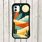 受注生産 iPhoneケース 夕日と山のレトロ宇宙風景｜レトロ宇宙 RFSP022C